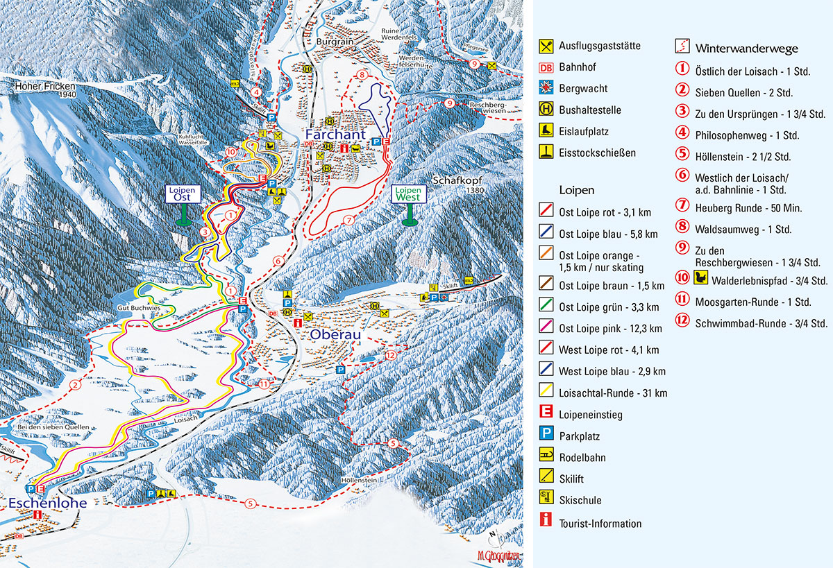 LoipeSlopes and cross-country trailsnplan